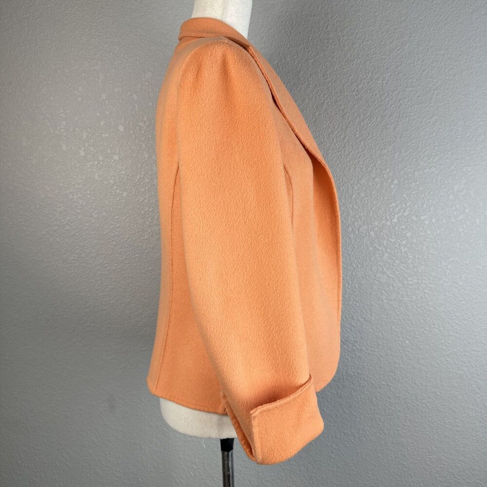 Tesori Womens Sweater Jacket Blazer Cardigan Size S Mellon Orange Wool Cashmere - Picture 5 of 7